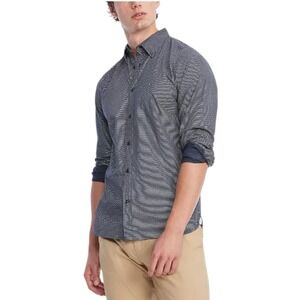 Tommy Hilfiger Poplin Button-Down Shirt Long Sleeve Navy Dot Print XXL